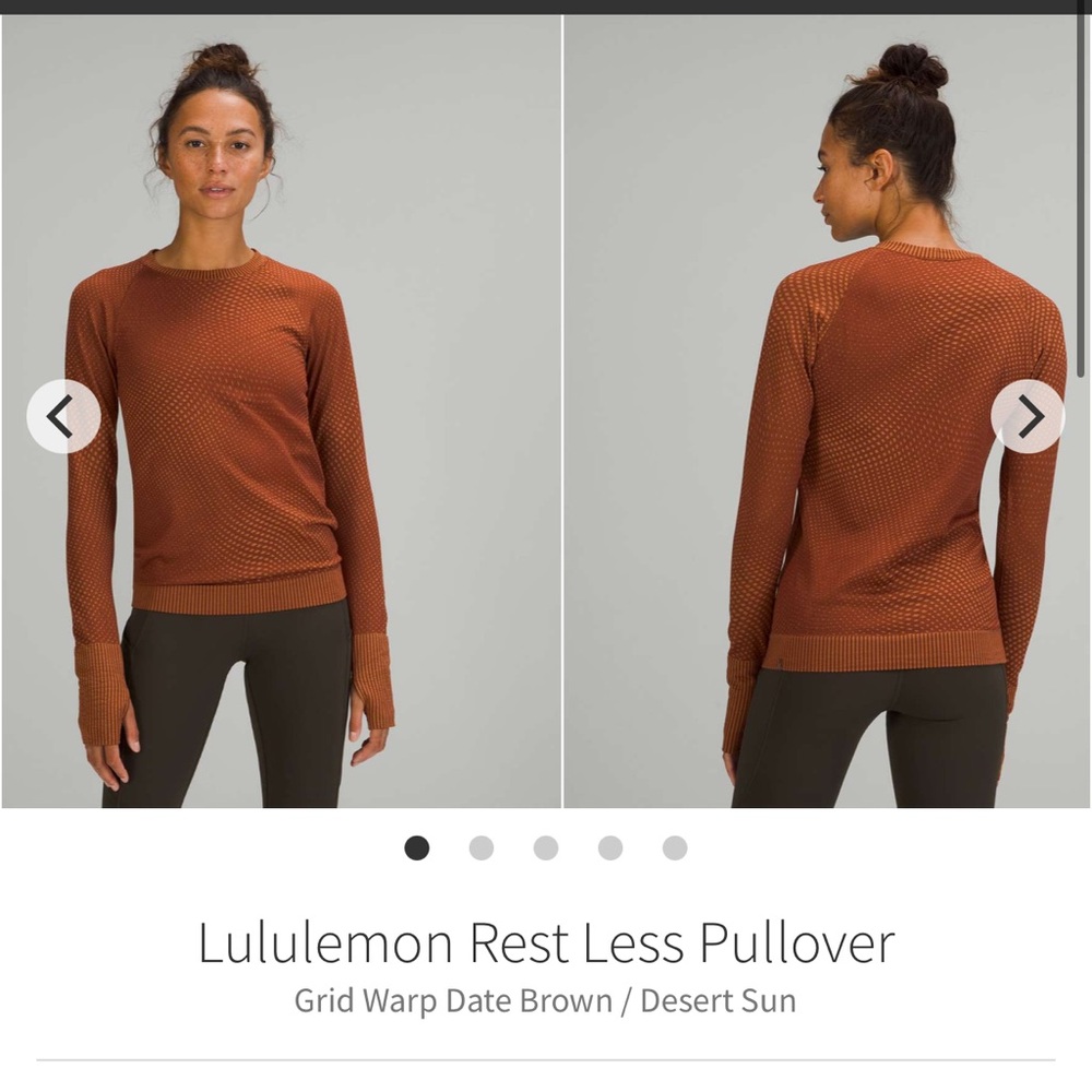 188-$45 NWT *FREE SHIPPING* Lululemon Rest Less Pullover
Grid Warp Date Brown 14